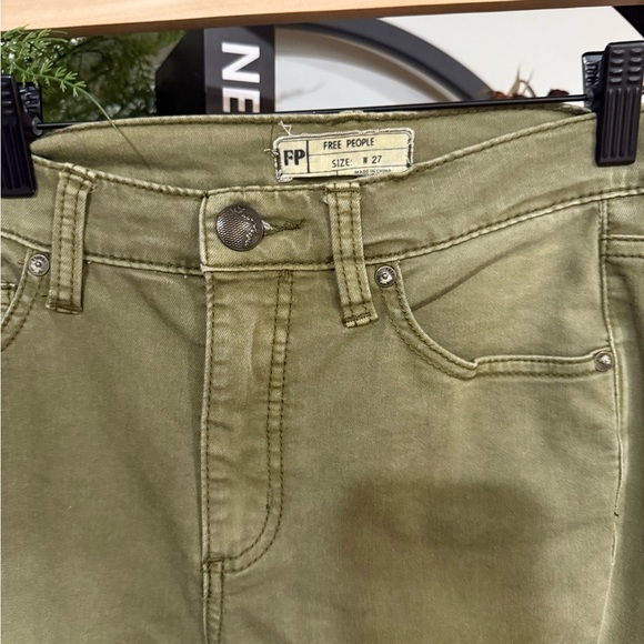 Free People Olive Skinny Jeans size 27 - Picture 2 of 6